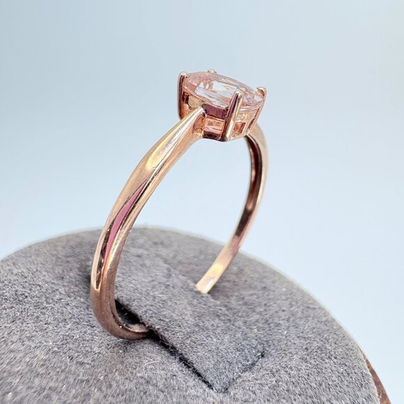 VTG Sterling Silver 925 Pink Cubic Zirconia Prong Set Statement Ring Size 10.75 - Picture 6 of 10